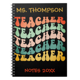 Caderno Espiral Professor de Tipografia de Ondas Retroativas Repet