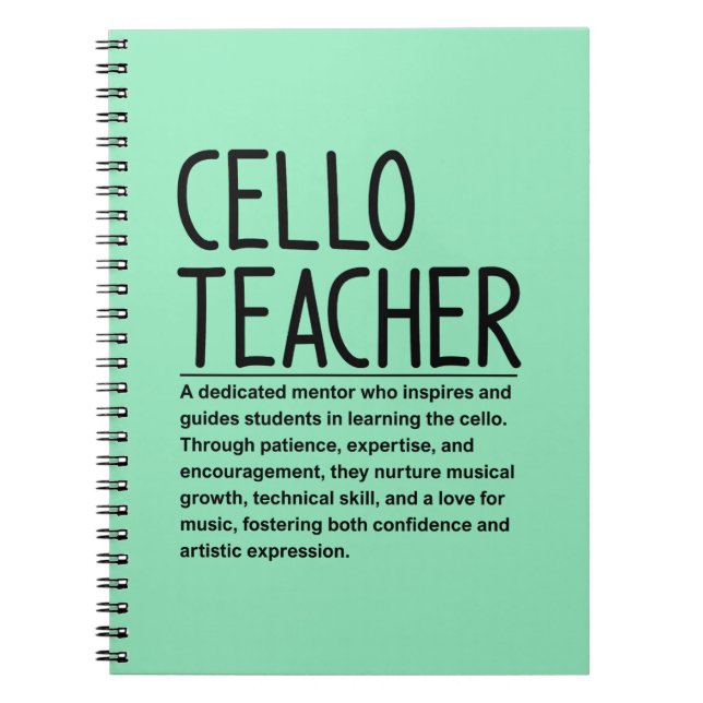 Caderno Espiral Professor de violoncelo (Frente)