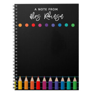Caderno Espiral Professor do Rainbow Crayons Kindergarten