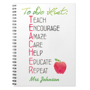 Caderno Espiral Professor personalizado para fazer a tipografia de
