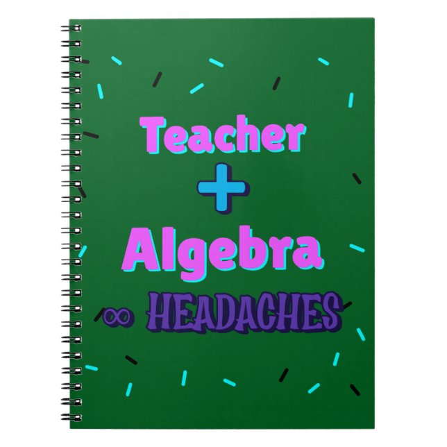 Caderno Espiral Professora + Algebra ∞ Capacetes Matemáticos Profe (Frente)