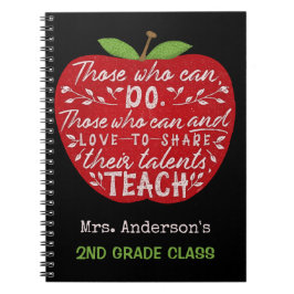 Caderno Espiral Professora Apple Aqueles Que Podem Ensinar Cotação