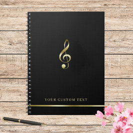 Caderno Espiral Professora de Música Elegante Treble Clef Modern