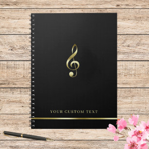 Caderno Espiral Professora de Música Elegante Treble Clef Modern