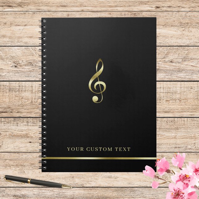 Caderno Espiral Professora de Música Elegante Treble Clef Modern (Criador carregado)