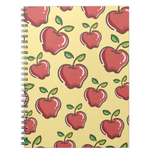 Caderno Espiral Professora Padrões de Árvore de Apple Pré-Escolar 