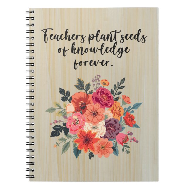 Caderno Espiral Professores Plantam Sementes de Conhecimento para  (Frente)