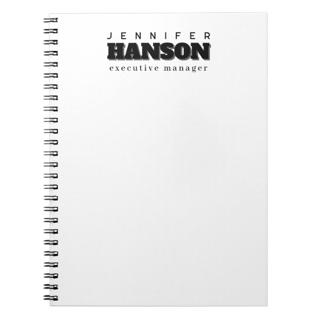 Caderno Espiral Profissional elegante moderno minimalista simples (Frente)