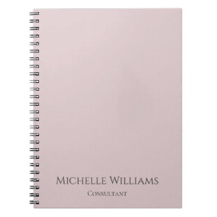 Caderno Espiral Profissional Feminina Simples, Dourado, Rosa Minim