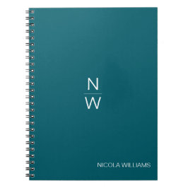 Caderno Espiral Profissional Moderno Simples Minimalista Verde Azu