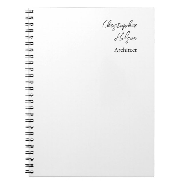 Caderno Espiral Profissional Preto Branco Plano Arquiteto Grosso (Frente)