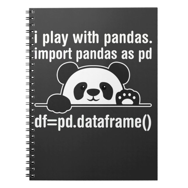 Caderno Espiral Programa Python Programmer IT Nerd Panda Humor de  (Frente)