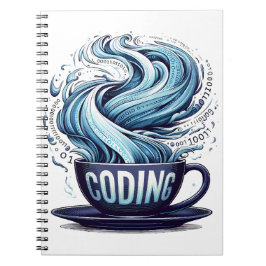 Caderno Espiral Programador de Números Binários do Café de Codific