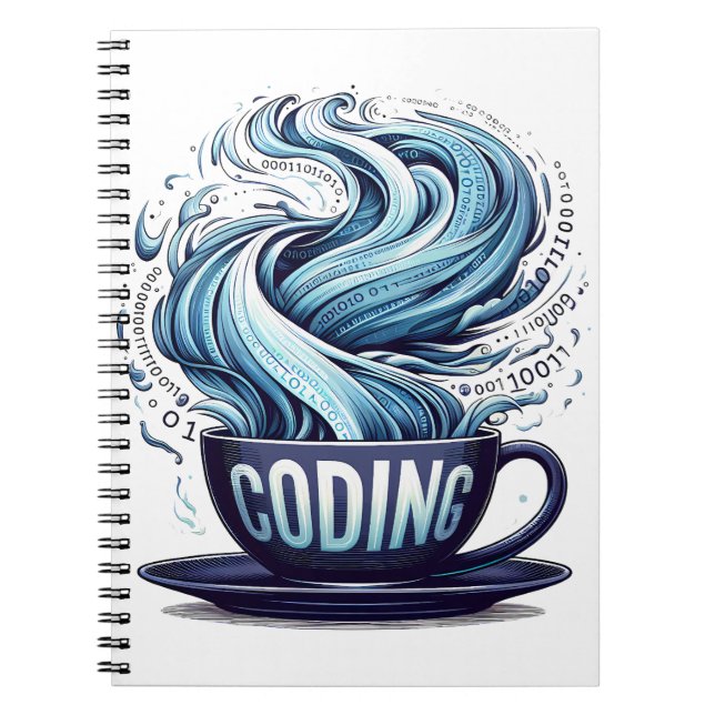 Caderno Espiral Programador de Números Binários do Café de Codific (Frente)
