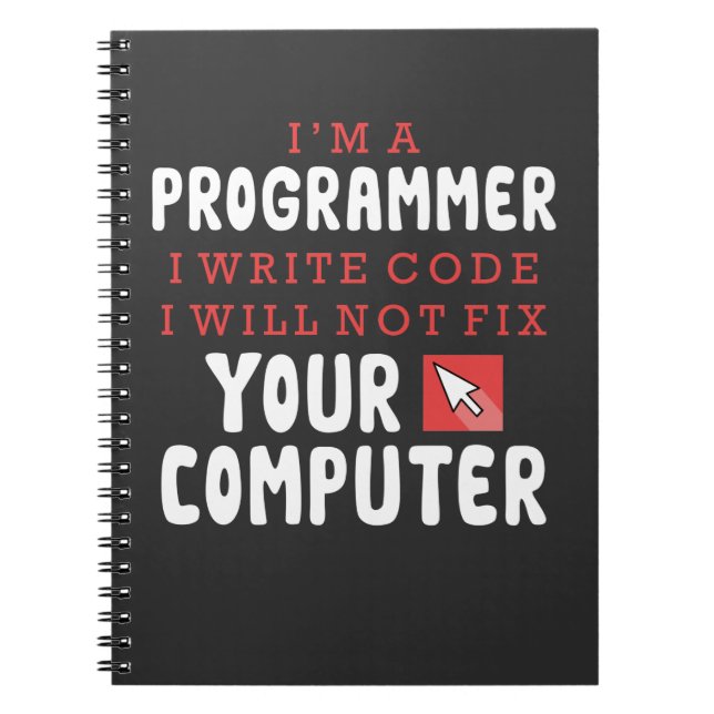 Caderno Espiral Programador engraçado Reparar o Humor do Coder (Frente)