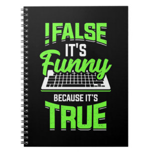 Caderno Espiral Programador False É Engraçado