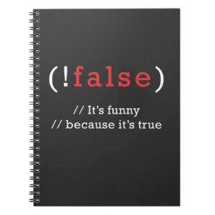 Caderno Espiral Programador !Falso Código de Programação Verdadeir