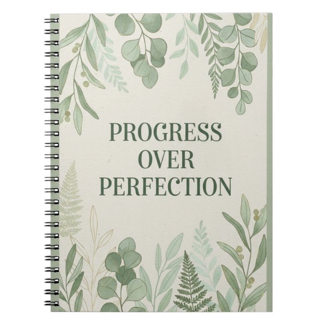 Caderno Espiral Progress over Perfection Journal (Frente)
