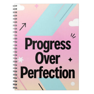Caderno Espiral Progresso Acima da Perfeição – Diário Motivacional