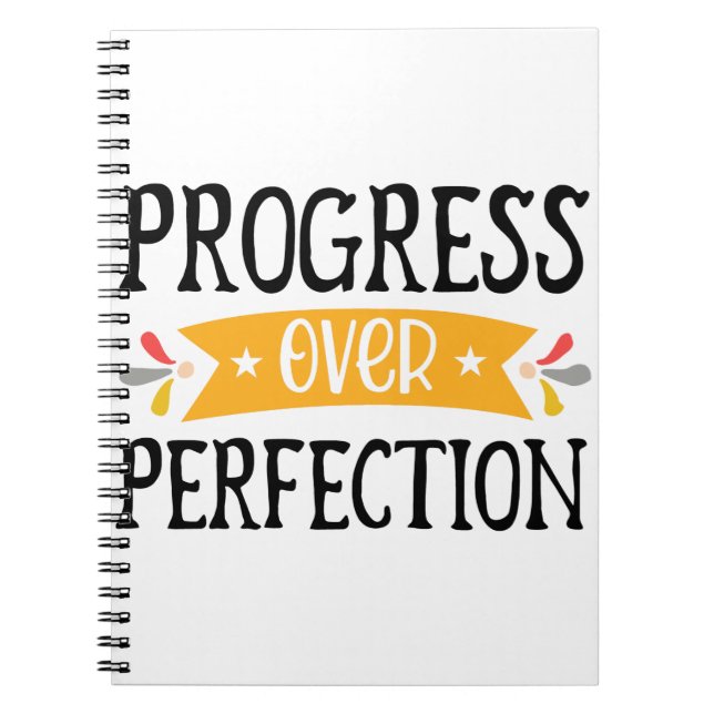 Caderno Espiral Progresso na Perfeição de volta à escola (Frente)
