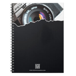 Caderno Espiral Promocional, obrigado! Fotógrafo Presente Preto