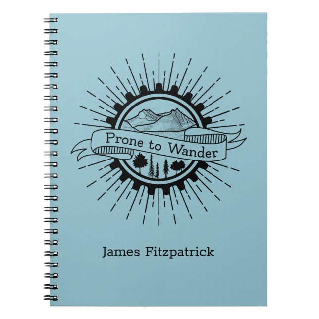 Caderno Espiral Prone to Wander Viagem Diário (Frente)