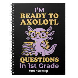 Caderno Espiral Pronto Para Axolotl Perguntas Primeiro Grau Engraç