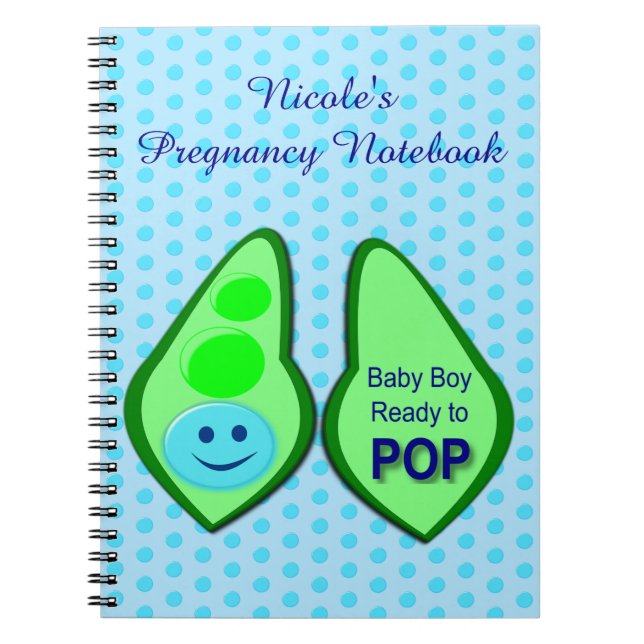 Caderno Espiral Pronto para Pop Baby Boy Blue Pea (Frente)