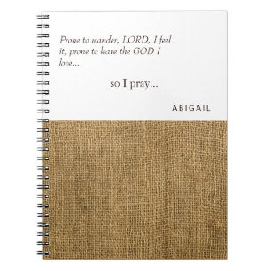 Caderno Espiral Propenso ao Diário de oração personalizada de Burl