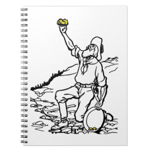 Caderno Espiral Prospector Dourado de Tempo Antigo