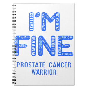 Caderno Espiral Prostate Cancer Warrior - EU ESTOU BEM