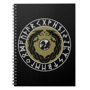 Caderno Espiral Proteção de Runa Viking Dragão