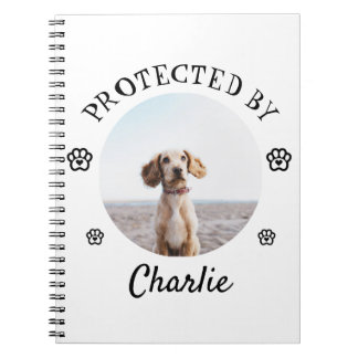 Caderno Espiral Protected By Dog Photo Paw Print Design