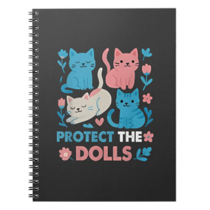 Caderno Espiral Proteja os gatos LGBT Trans Igualdade entre Dolls