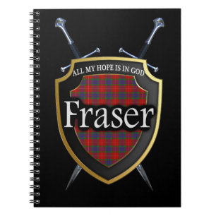 Caderno Espiral Protetor & espadas do Tartan de Fraser do clã