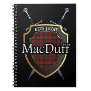 Caderno Espiral Protetor & espadas do Tartan de MacDuff do clã