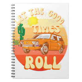 Caderno Espiral protetor solar vintage e carro clássico