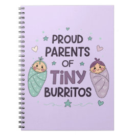 Caderno Espiral Proud Parents of Tiny Burritos Art