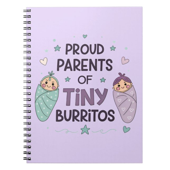 Caderno Espiral Proud Parents of Tiny Burritos Art (Frente)