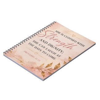 Caderno Espiral Provérbios 31:25 Força & Dignidade Inspirador