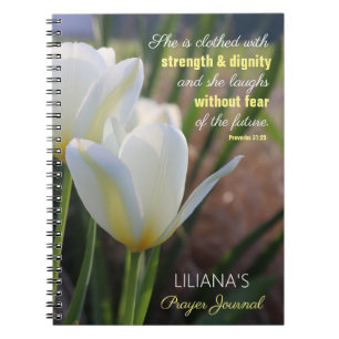 Caderno Espiral Proverbs 31:25 Diário de Oração