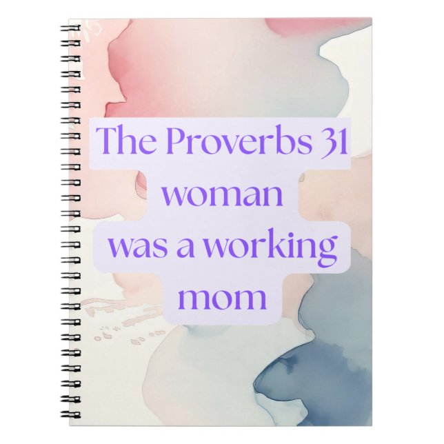 Caderno Espiral Proverbs 31 Mulher Trabalhava Mãe (Frente)