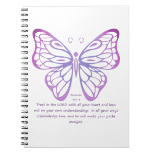 Caderno Espiral Proverbs Scripture Inspiration Butterfly art