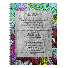 Caderno Espiral Psalm 23 citação bíblica