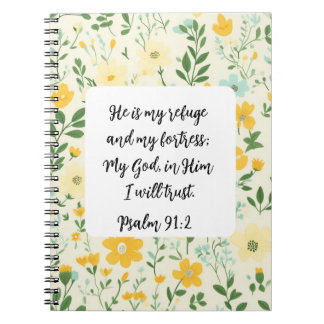 Caderno Espiral Psalm 91:2 Christian Spiral Photo Notebook