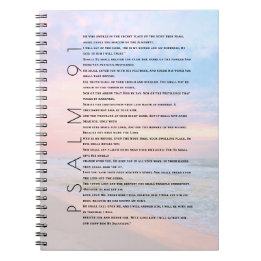Caderno Espiral Psalm 91 Beach Ocean Onda Diário cristã