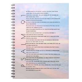 Caderno Espiral Psalm 91 Beach Ocean Onda Diário cristã