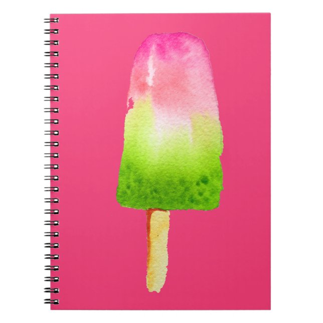 Caderno Espiral Psiclo de pop de bota de framboesa Verão (Frente)