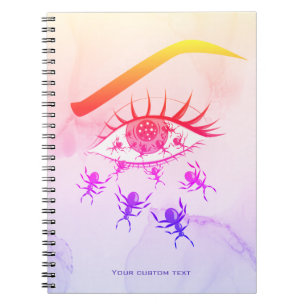 Caderno Espiral Psicodélica esquisita Trippy Hippie Horror