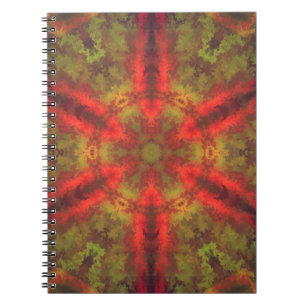 Caderno Espiral Psicodélico, Vermelho e Amarelo